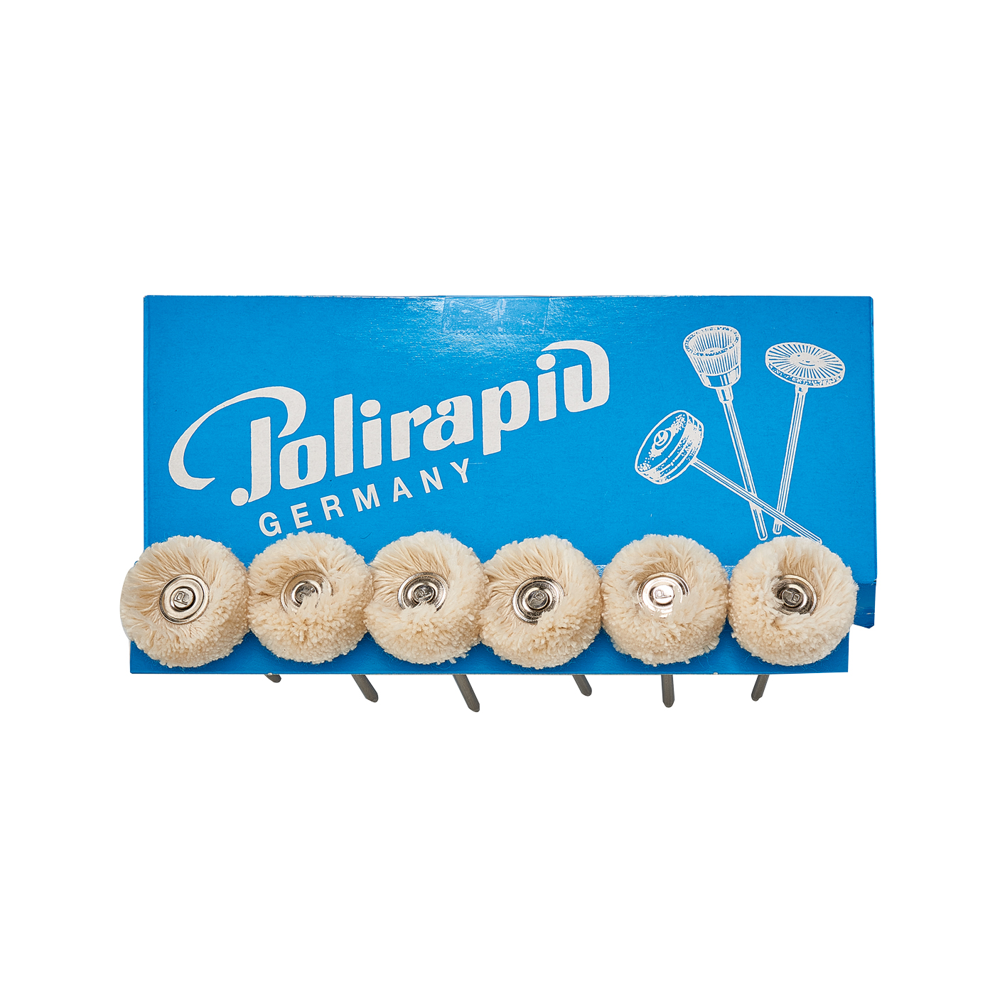 Polirapid polishing buffs, cotton yarn, double, white, ø23mm - 6 pieces