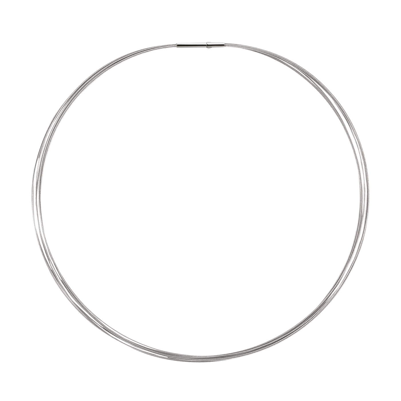 Rope Necklace, 7 Rows, Double Clip Closure, ø 0.5 mm, 45 cm - 1 piece