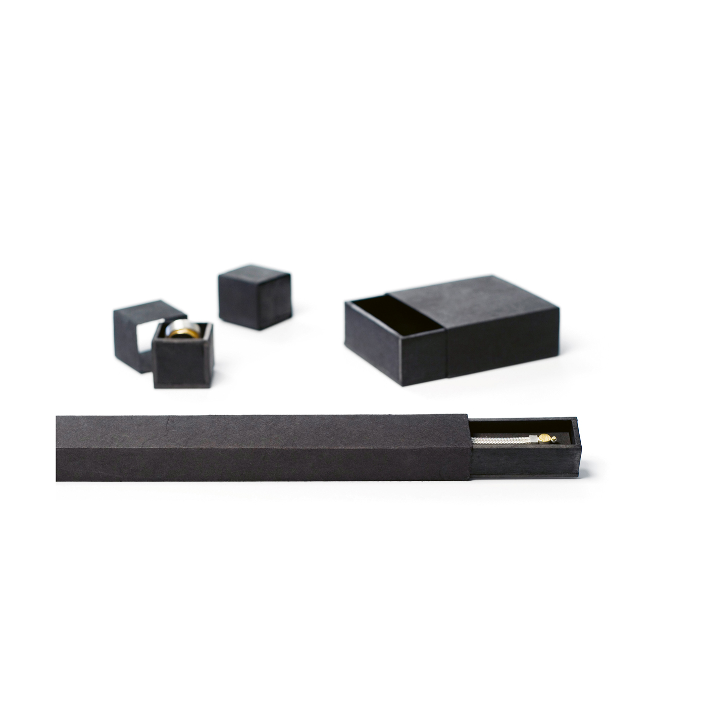 PICA-Design Schmucketui "Quadrabox", schwarz, 65 x 45 x 33 mm - 1 Stück
