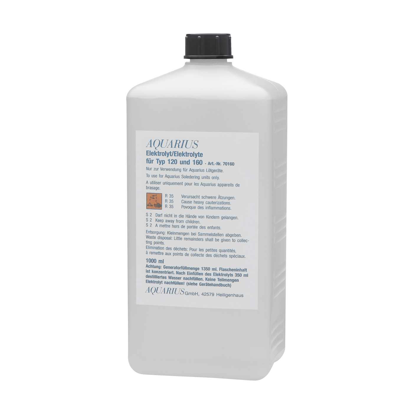 Aquarius Elektrolyt-Lösung Aquarius, für Typ 120 und 160 N, 1000 ml - 1000 ml