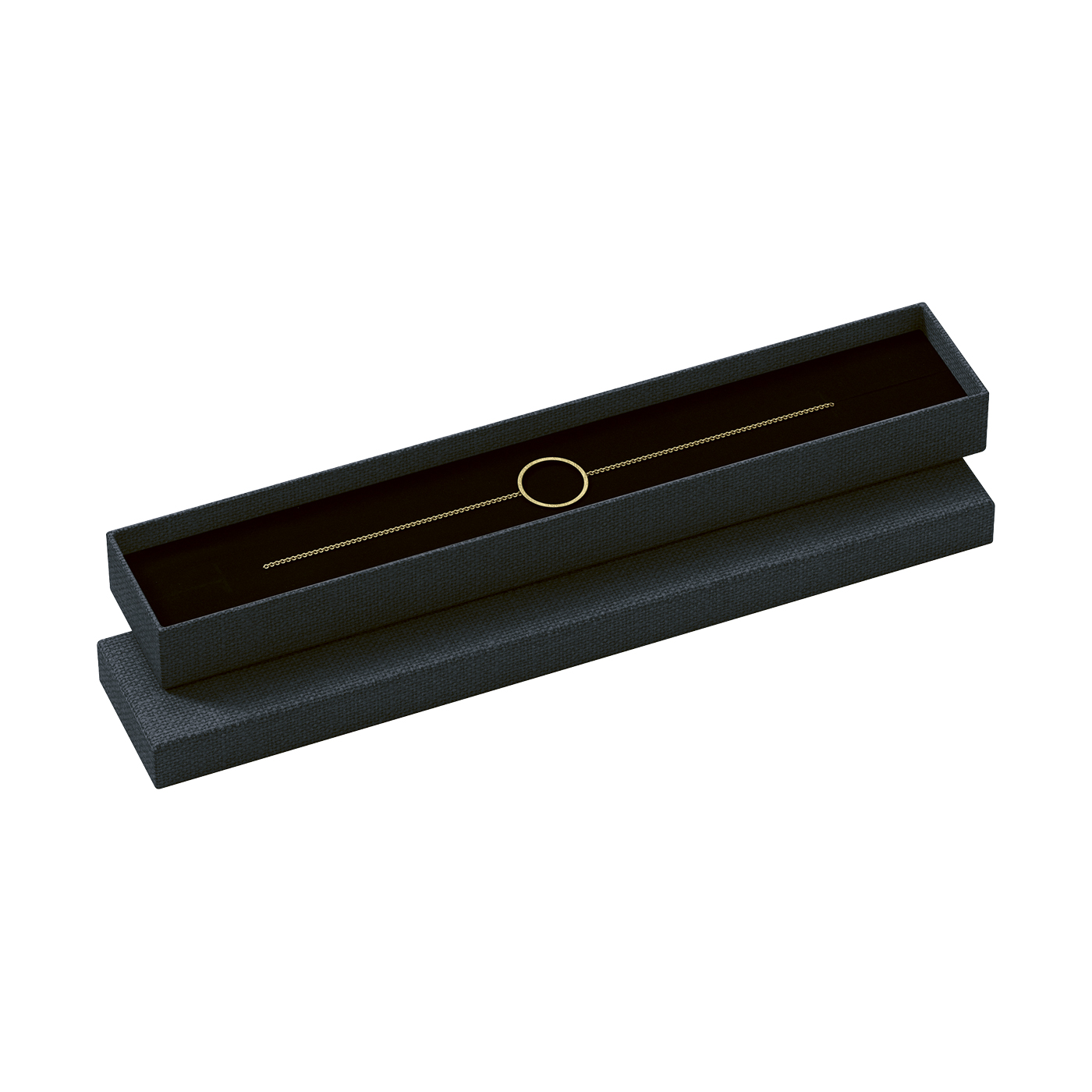 Schmucketui "Pattern", schwarz, 214 x 35 x 18 mm - 1 Stück