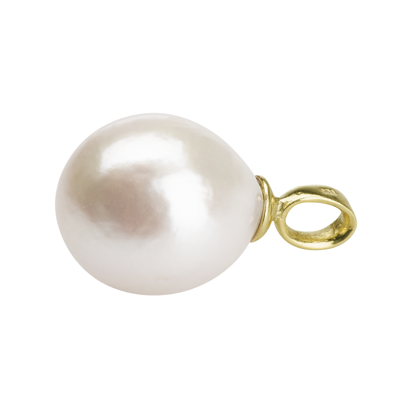 Pendant Freshwater Pearl, 925Ag Gold-Plated,Pearl-ø 10-11 mm - 1 piece