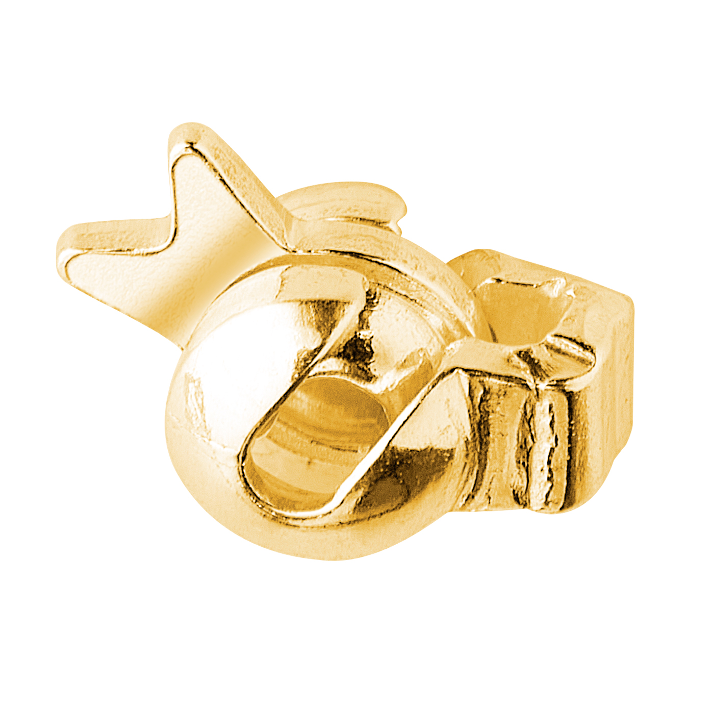 Ohrmutter, 925 Ag rhodiniert, ø 9 mm, geriffelter Rand - 1 Stück