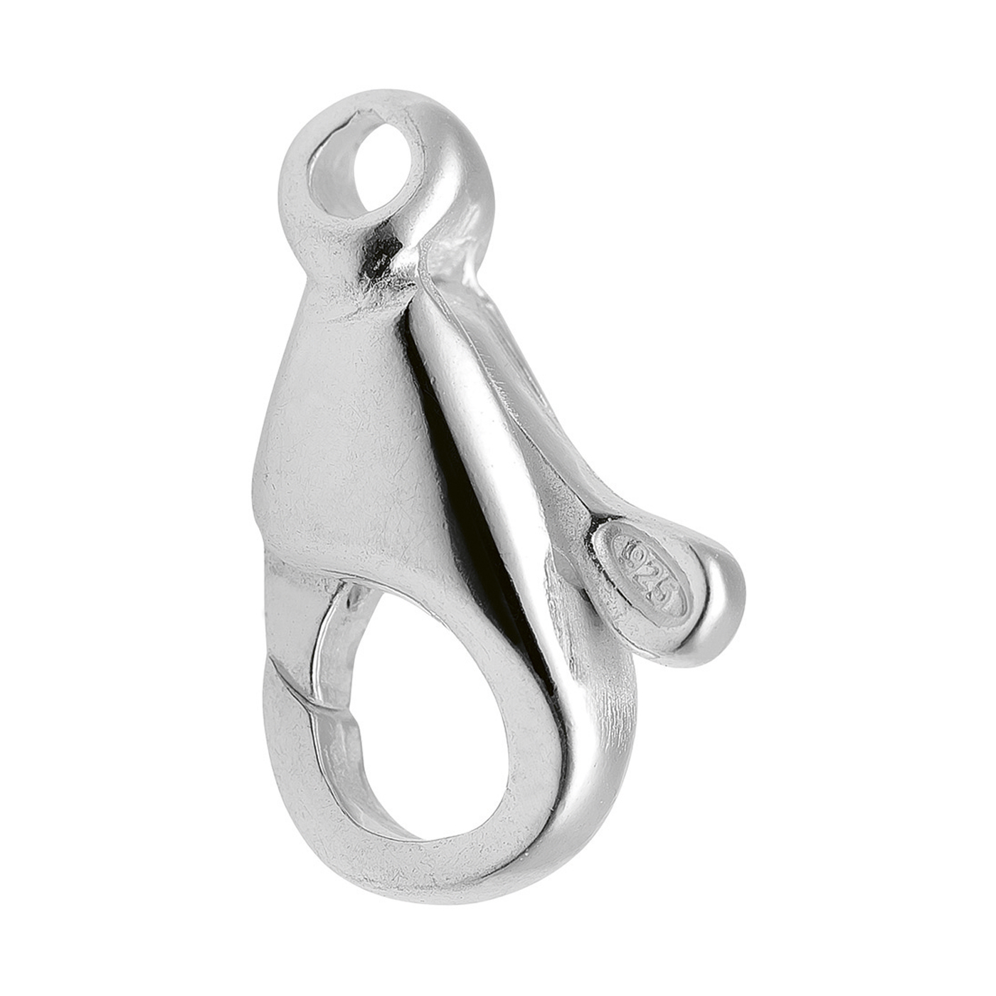 Lobster Clasp, 925Ag, 5 x 10 mm, Cast - 1 piece