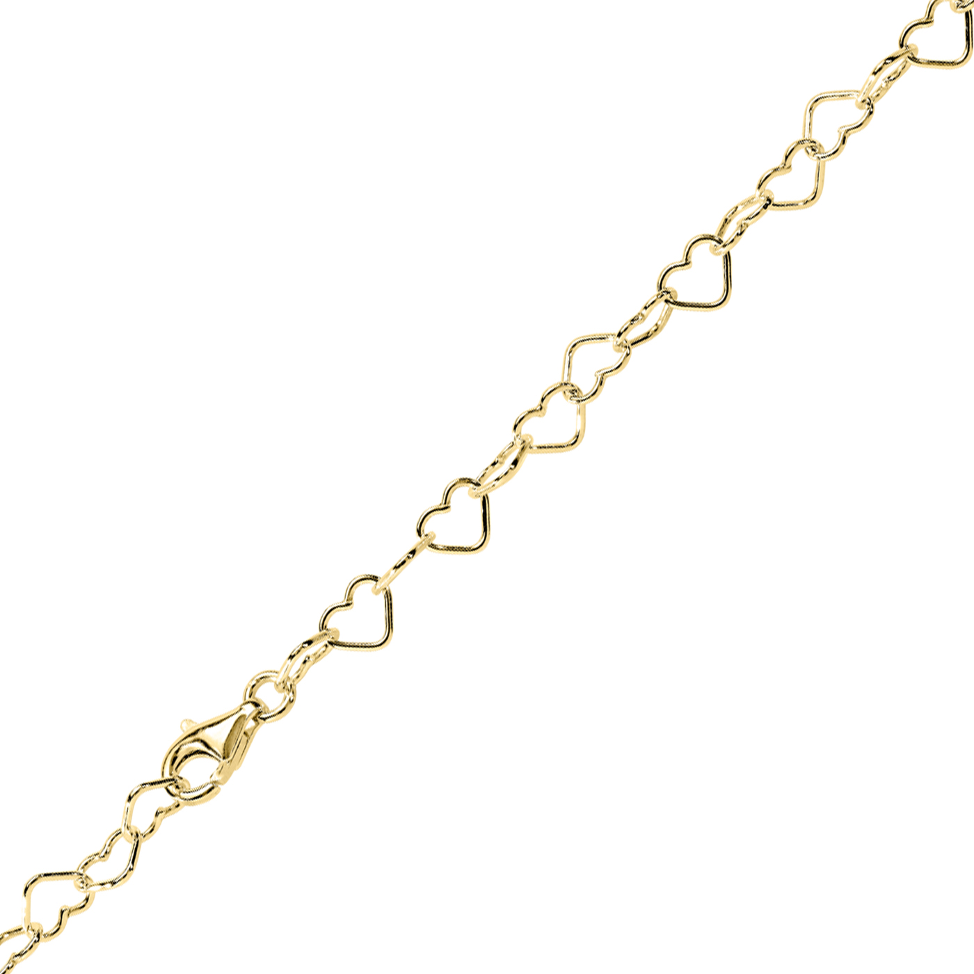 Herzkette, 925 Ag vergoldet, 5,50 x 4,40 mm, 40 cm - 1 Stück