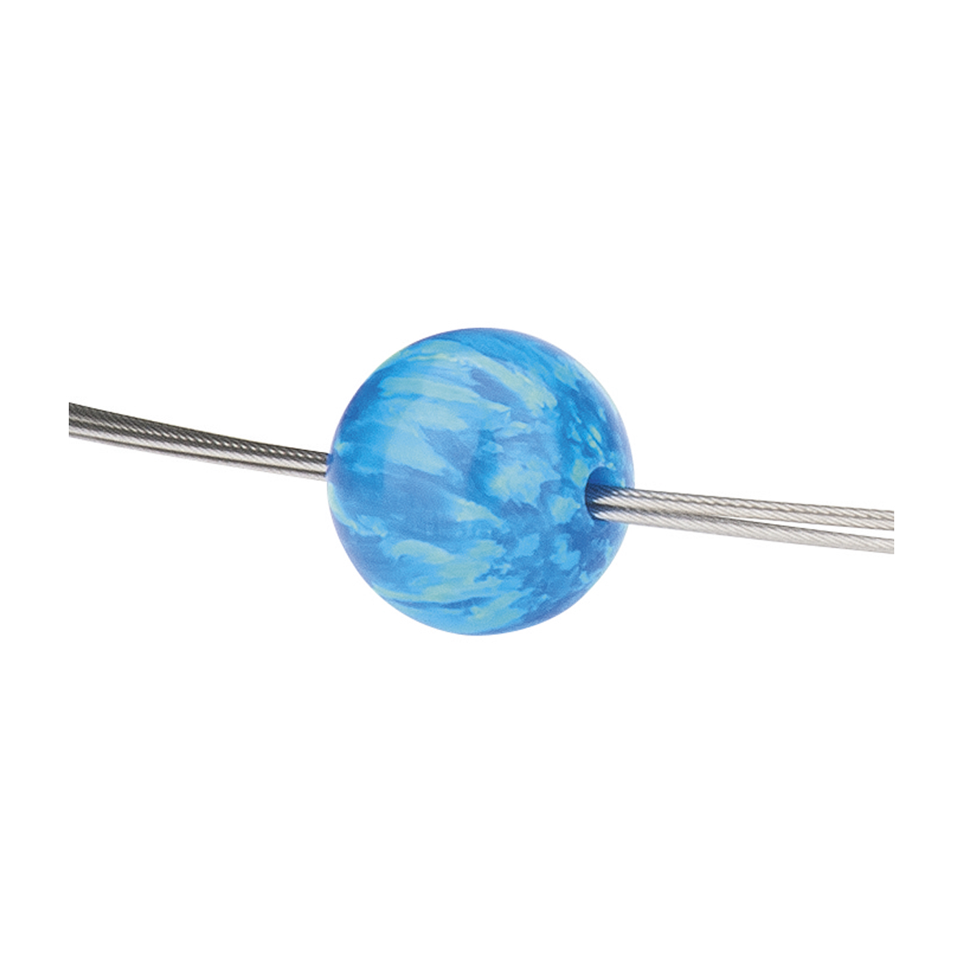 Opal-Imitation, Kugel, blau, ø 12 mm, durchbohrt - 1 Stück Opal-Imitation, Kugel, blau, ø 12 mm, durchbohrt - 1 Stück