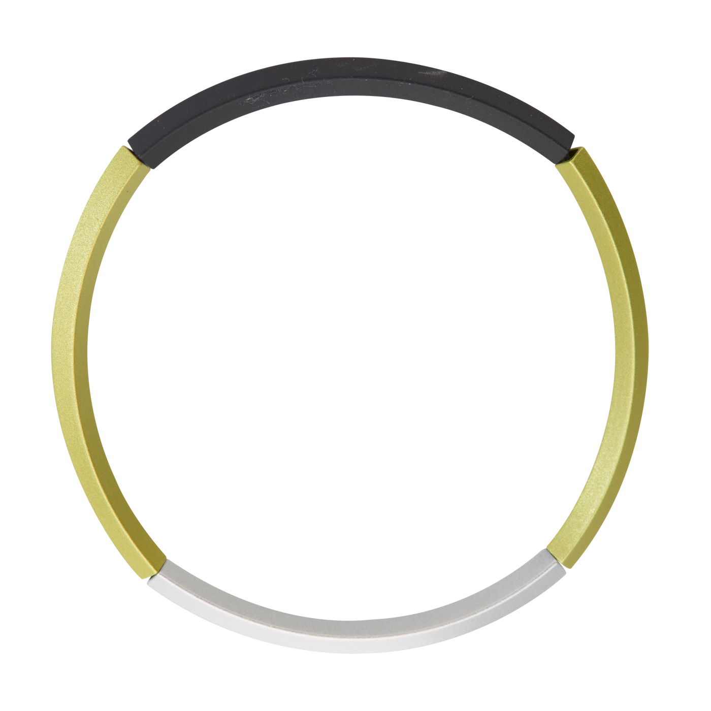 Armreif, elox.Alu, 18 cm, silber-lemon-schwarz, Stretch - 1 Stück