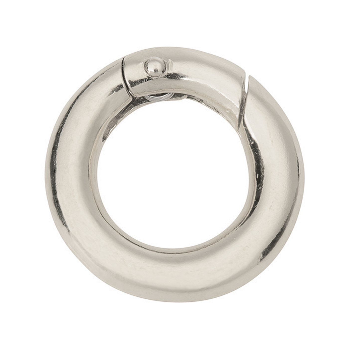 Ring Clasp, 750WG, 12 x 2.5 mm, with Spring - 1 piece