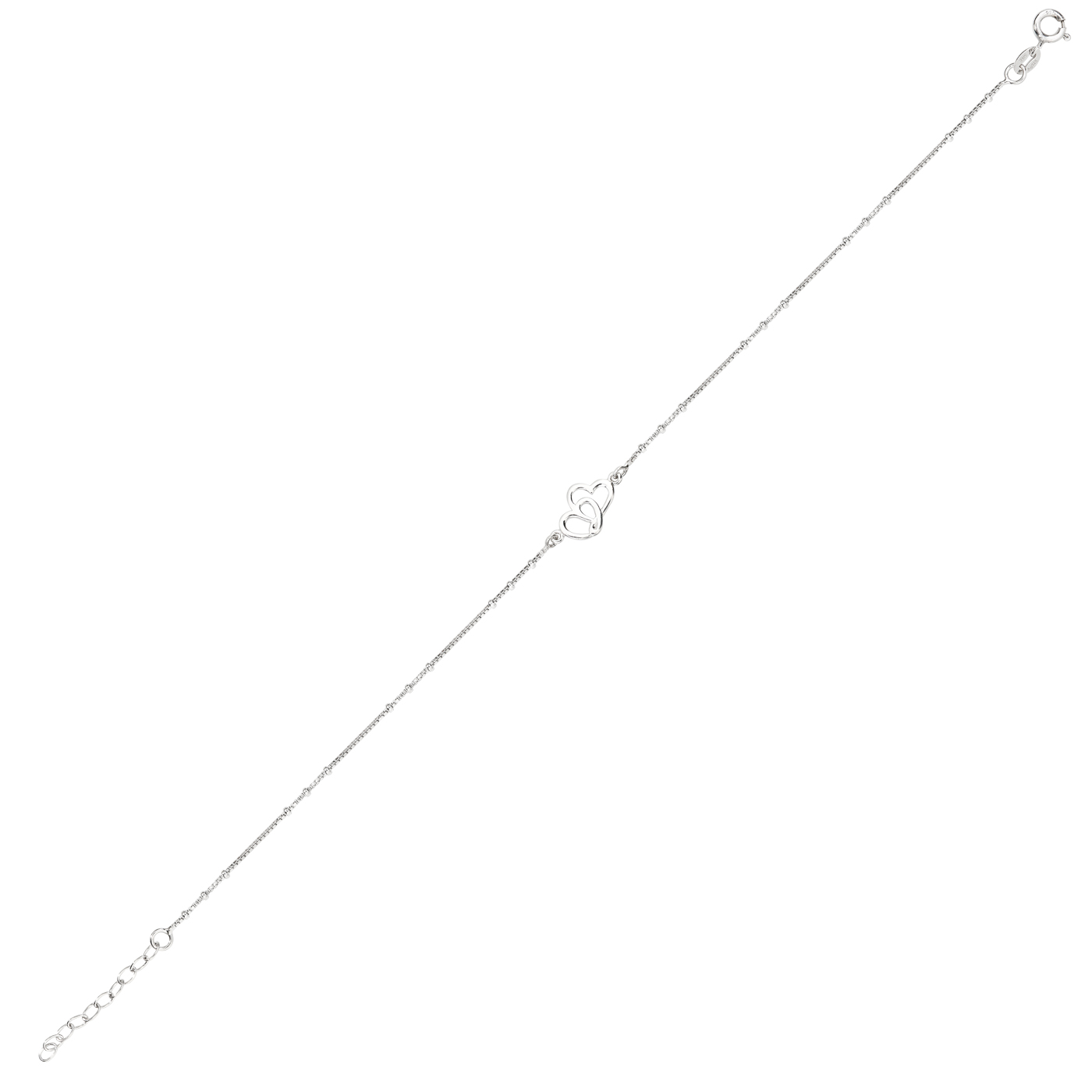 FBM Fußkette Venezianergliederung, 925 Ag rhodiniert, 23 cm - 1 Stück