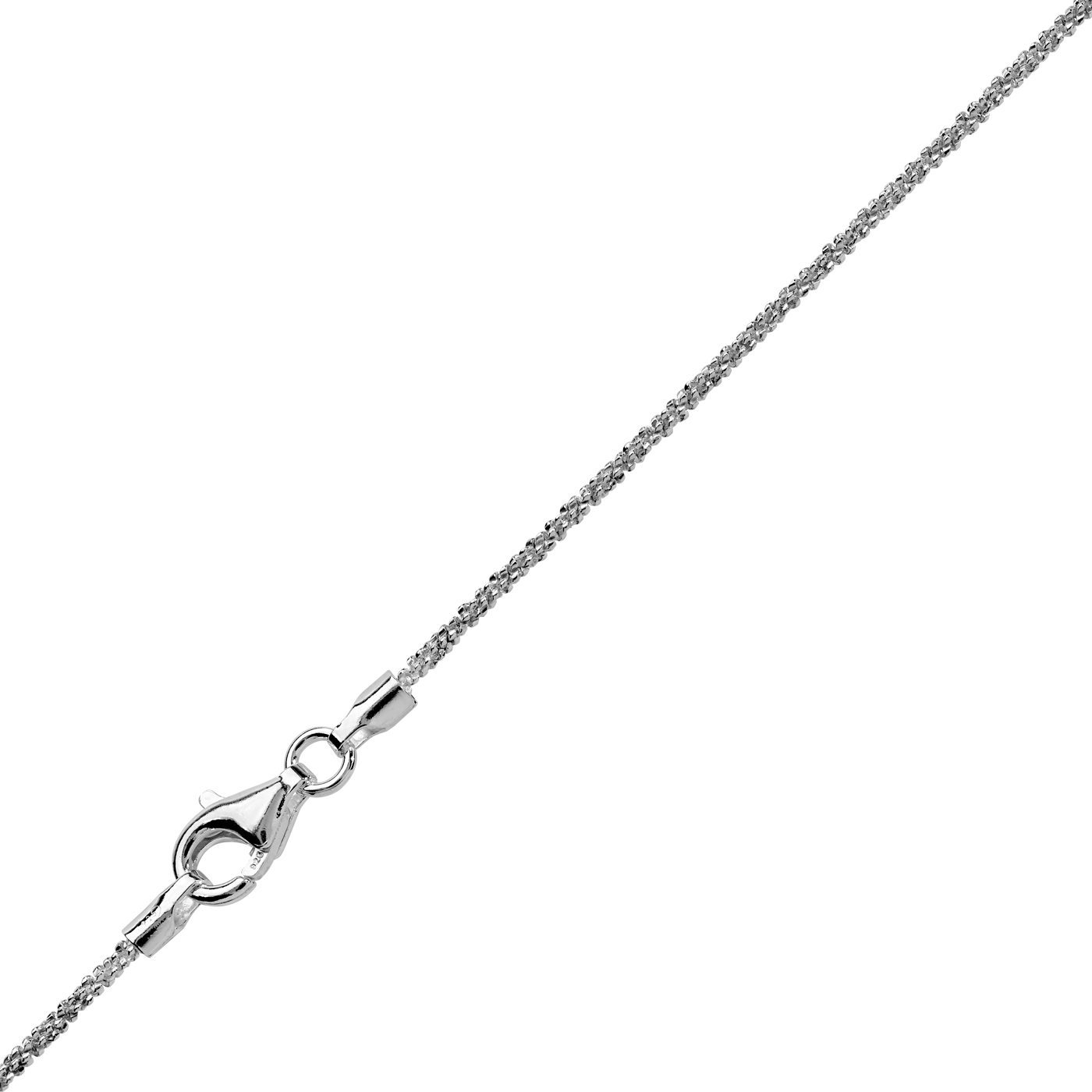 Criss-Cross Kette, 925 Ag rhodiniert, 1,00 mm, 40 cm - 1 Stück