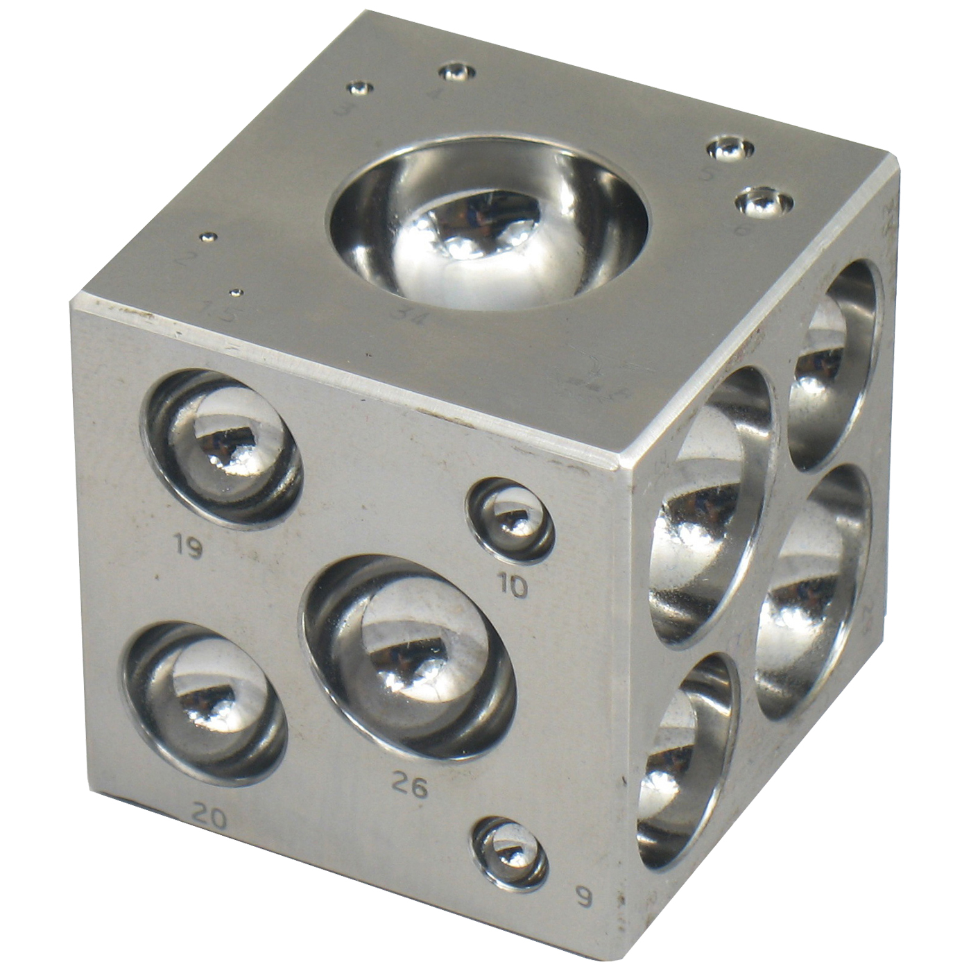 Würfelanke, mit 31 runden Vertiefungen, 70 x 70 mm - 1 Set