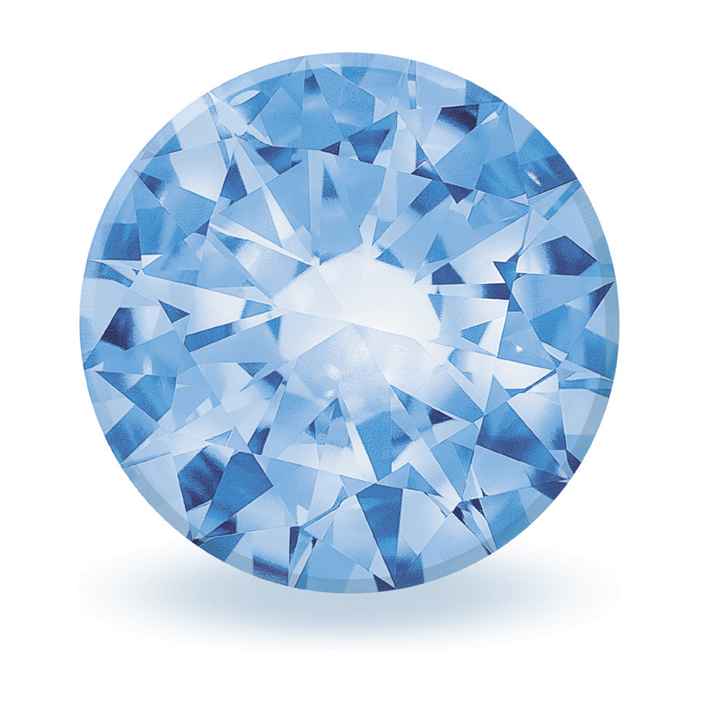Zirkonia, rund, facettiert, swiss blue, ø 4 mm - 1 Stück Zirkonia, rund, facettiert, swiss blue, ø 4 mm - 1 Stück