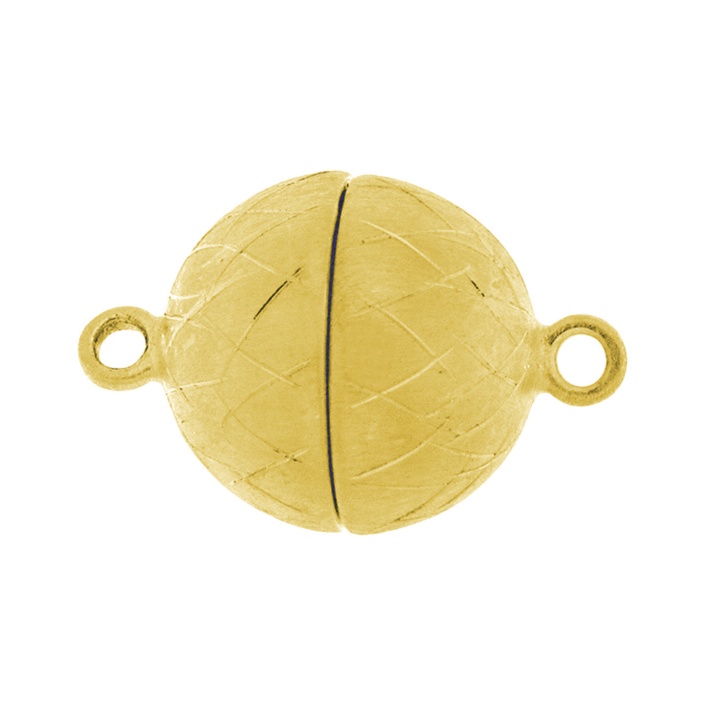 Magnetic Clasp, Ball, 925Ag Gold-Pl., Ice Matt, ø 9 mm - 1 piece