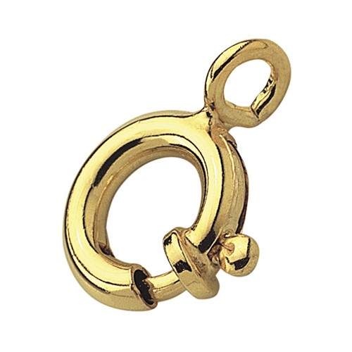 Spring Ring, Rolled Gold, ø 5.5 mm, with Collar - 1 piece
