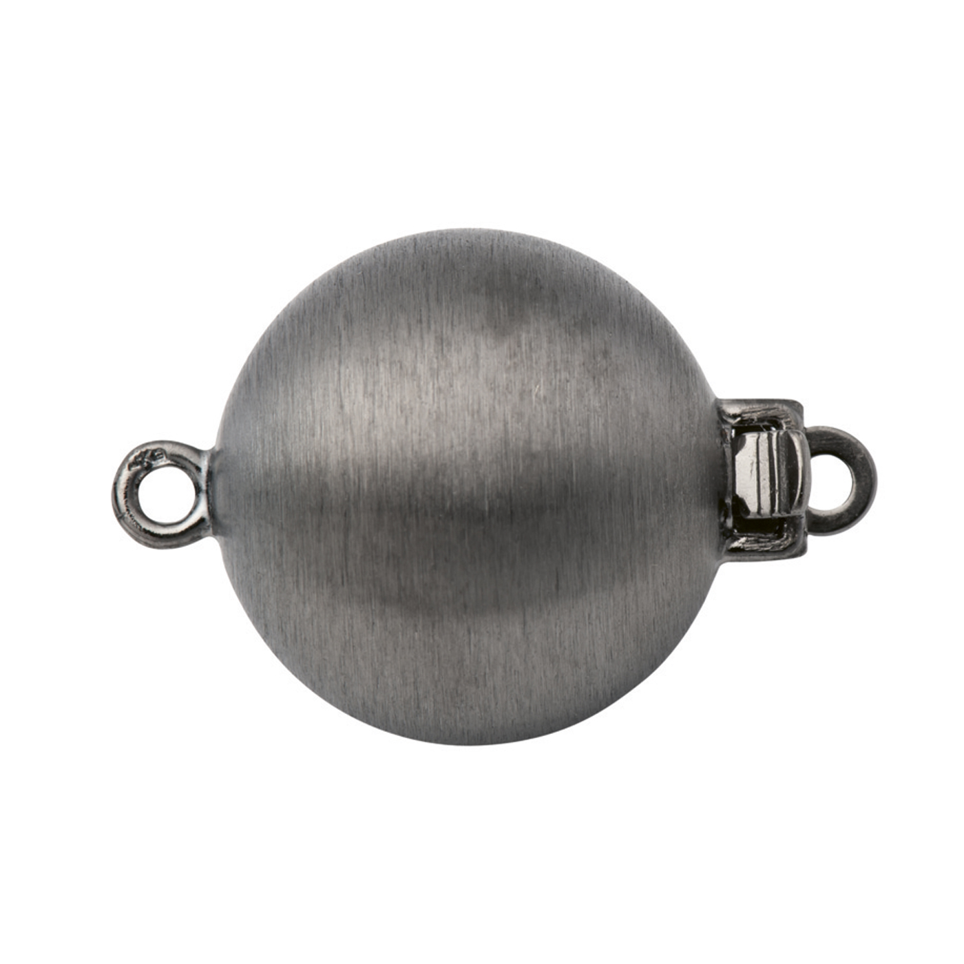 J.Köhle Schnäpperschließe, 925 Ag schwarz rhod., ø 14 mm - 1 Stück