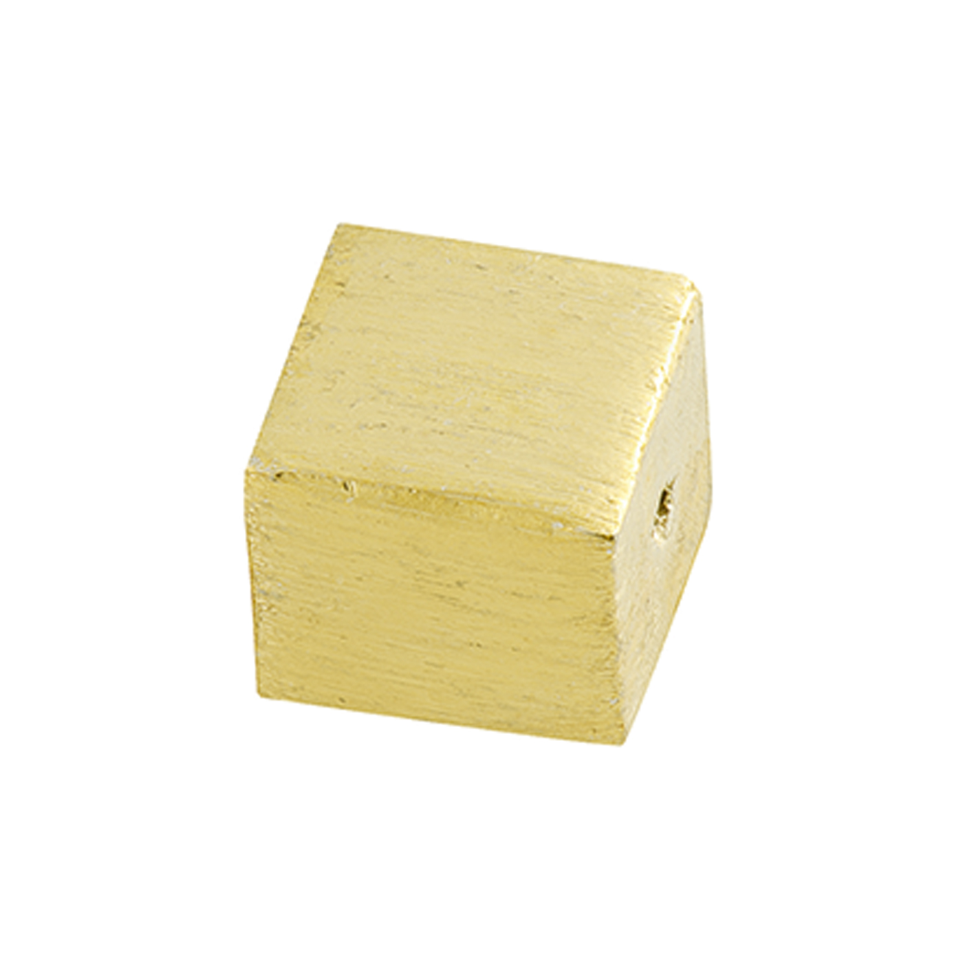 Interm. Piece, Qube,925Ag Gold-Pl.,10 mm,Pierced Longitudin. - 1 piece