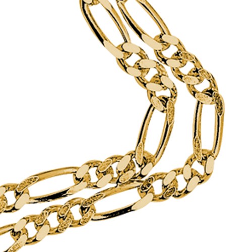 Figaro Curb Chain Diamond-Coated, 585G, 1.80 mm, 40 cm - 1 piece