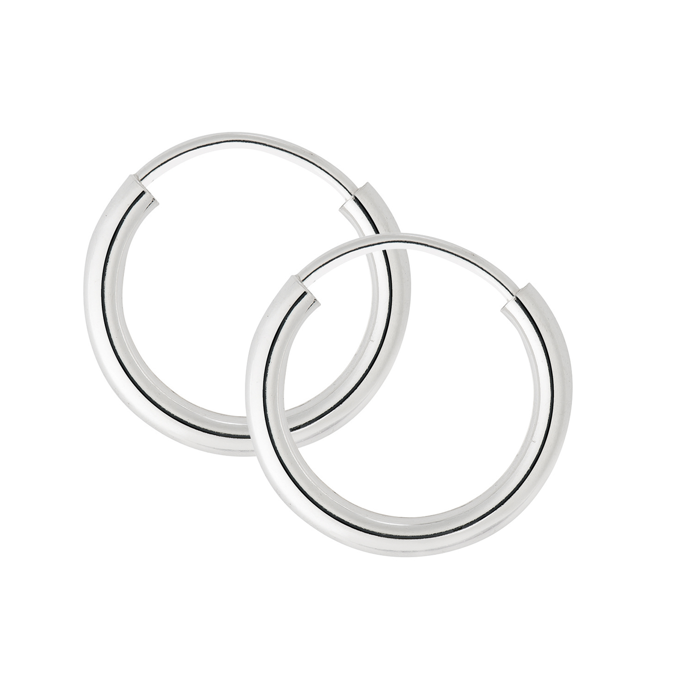 Creolen, 925 Ag, ø 13 mm, Rohrstärke 2 mm - 1 Paar