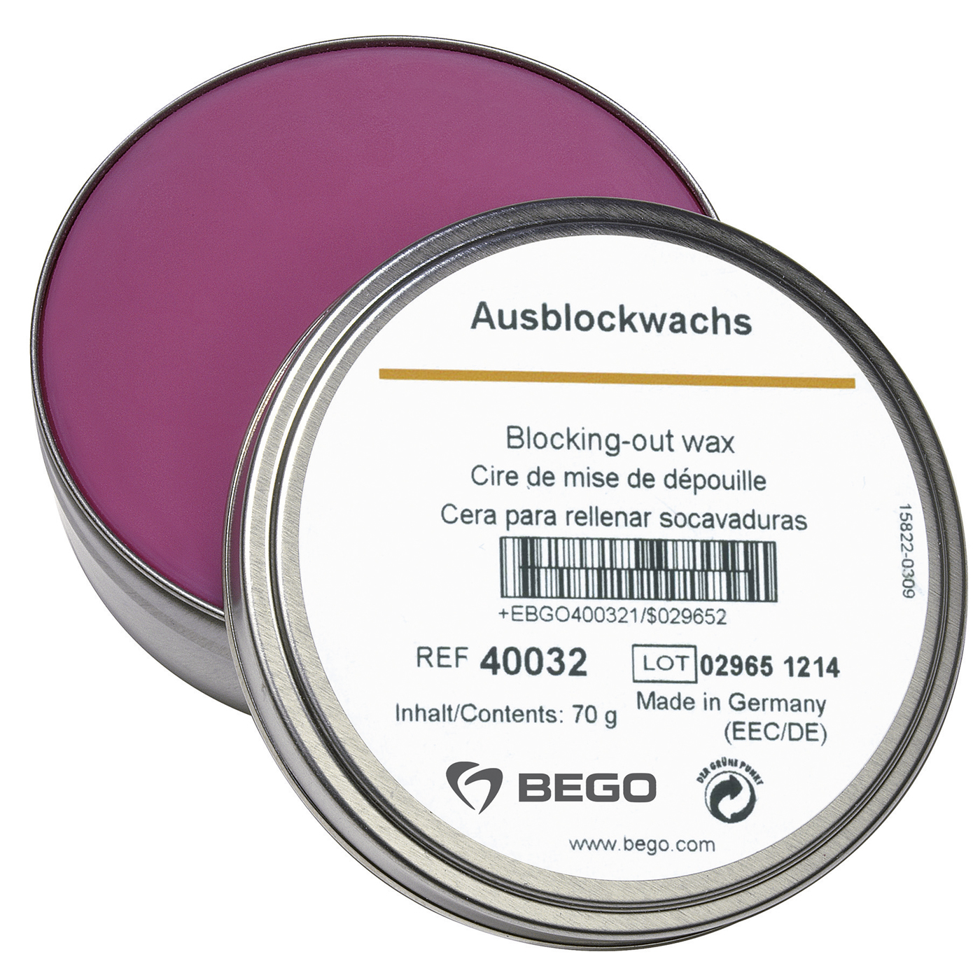 Bego Ausblockwachs, pink - 70 g