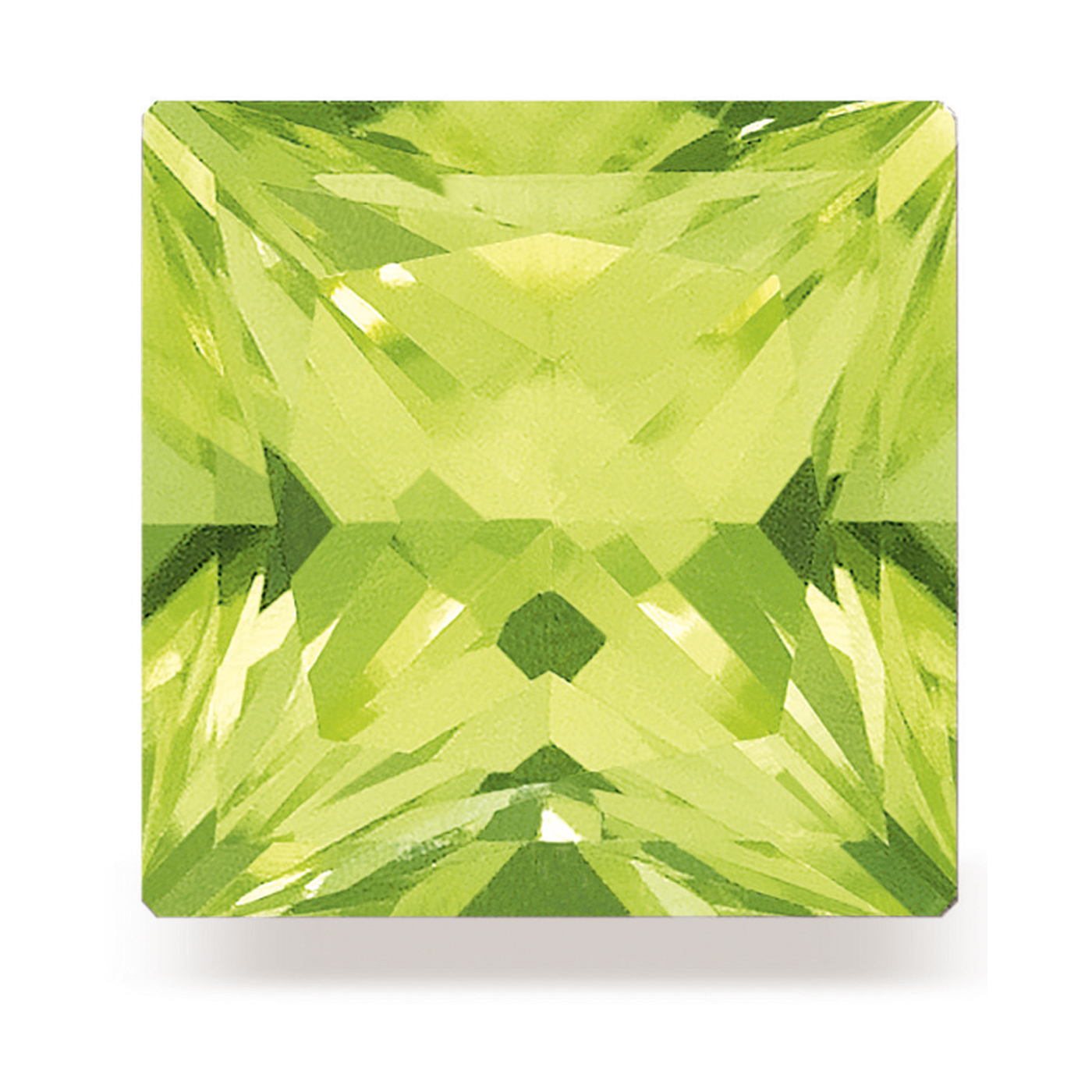 Swarovski Peridot, carré, facettiert, grün, 2,5 x 2,5 mm - 5 Stück