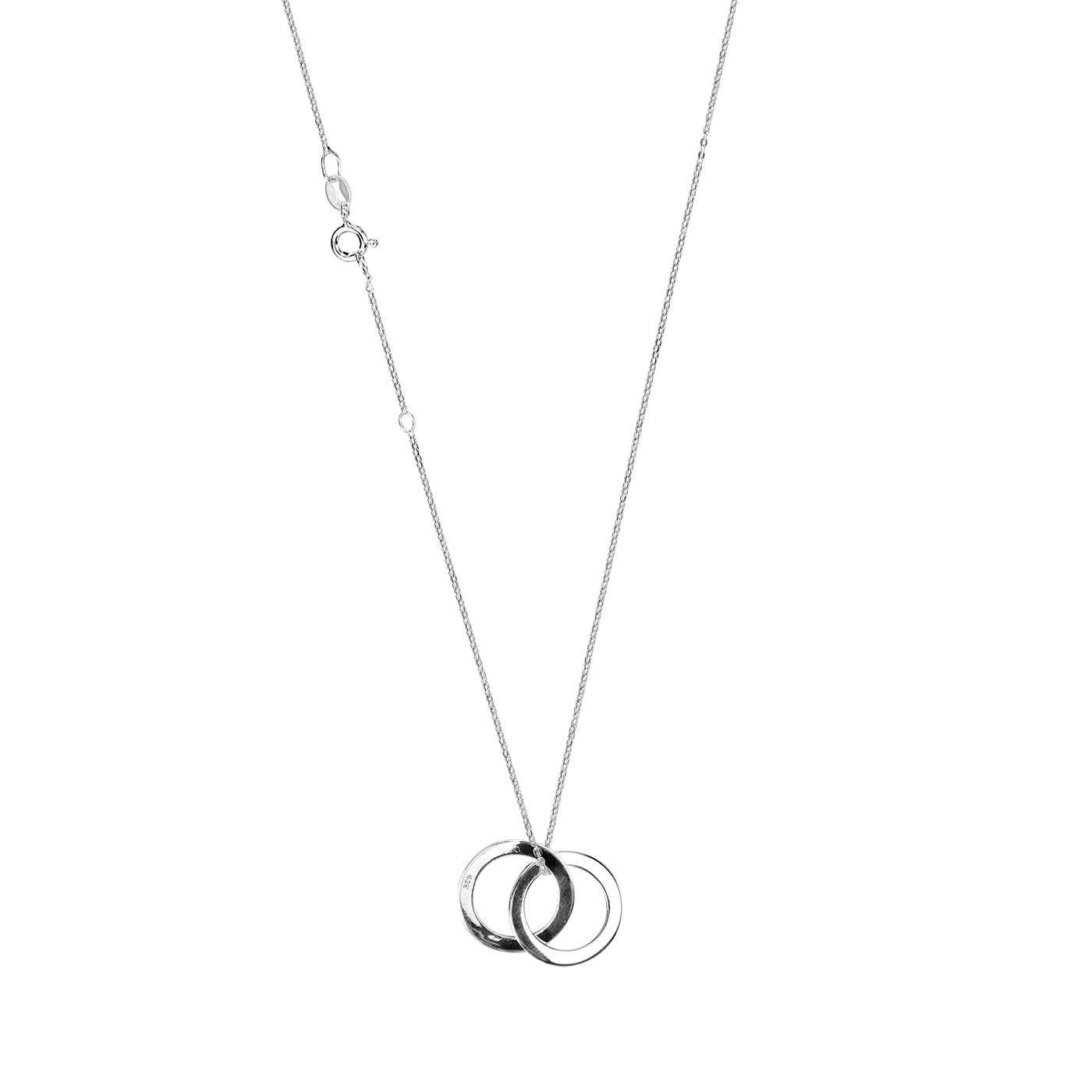 Familienkette, 925 Ag, mit zwei Ringen, 45 cm - 1 Stück Familienkette, 925 Ag, mit zwei Ringen, 45 cm - 1 Stück