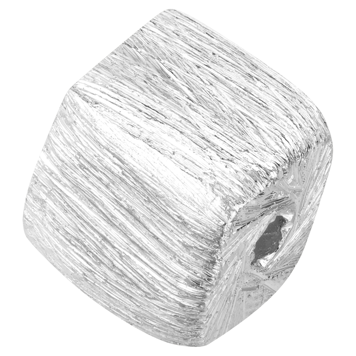 Zwischenteil, Würfel, 925 Ag, 6,5 mm, eismatt - 1 Stück