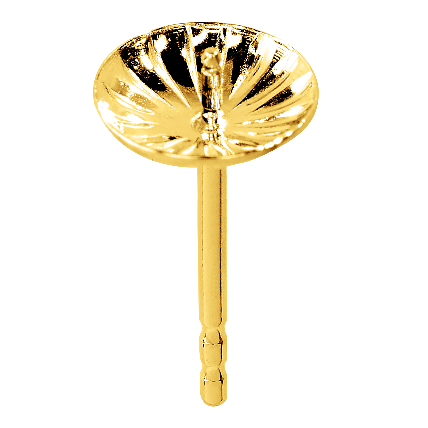 Ear Stud, 585G, ø 7 mm, with Pearl Cup Grooved - 1 piece