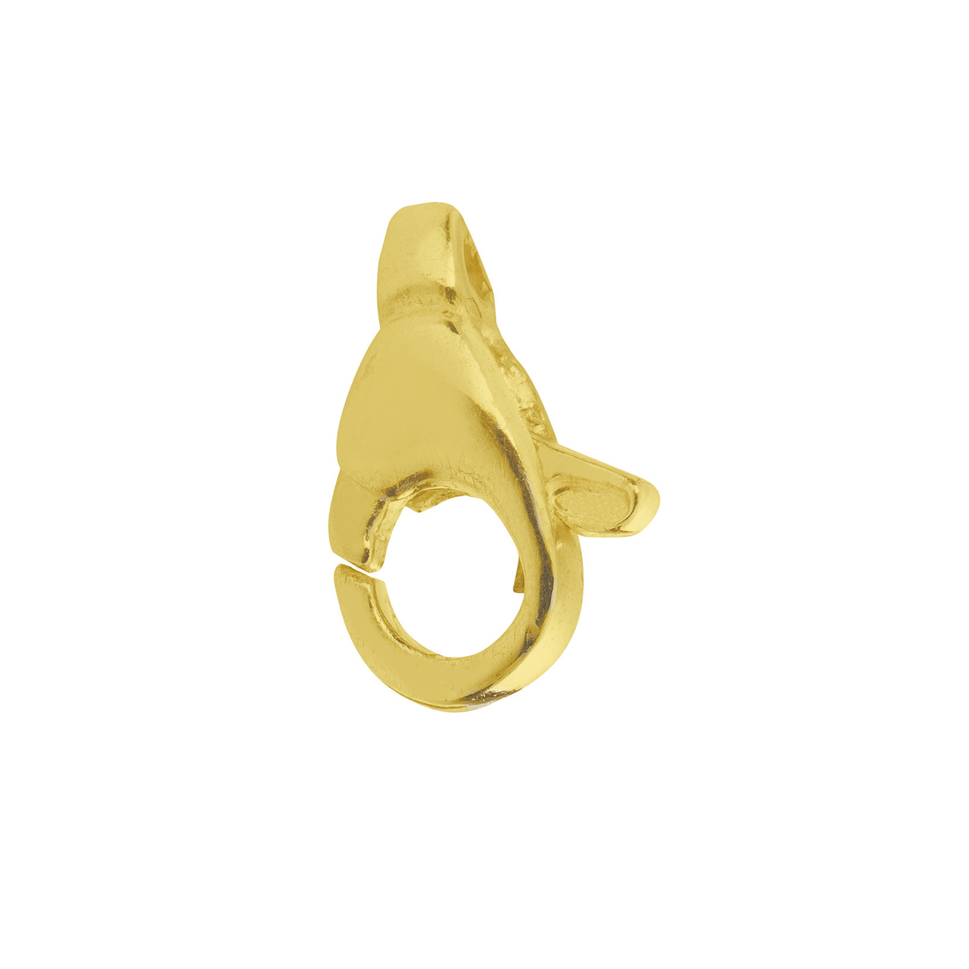 Lobster Clasp, 585G, 4 x 9 mm, Cast, with Diagonal Lug - 1 piece
