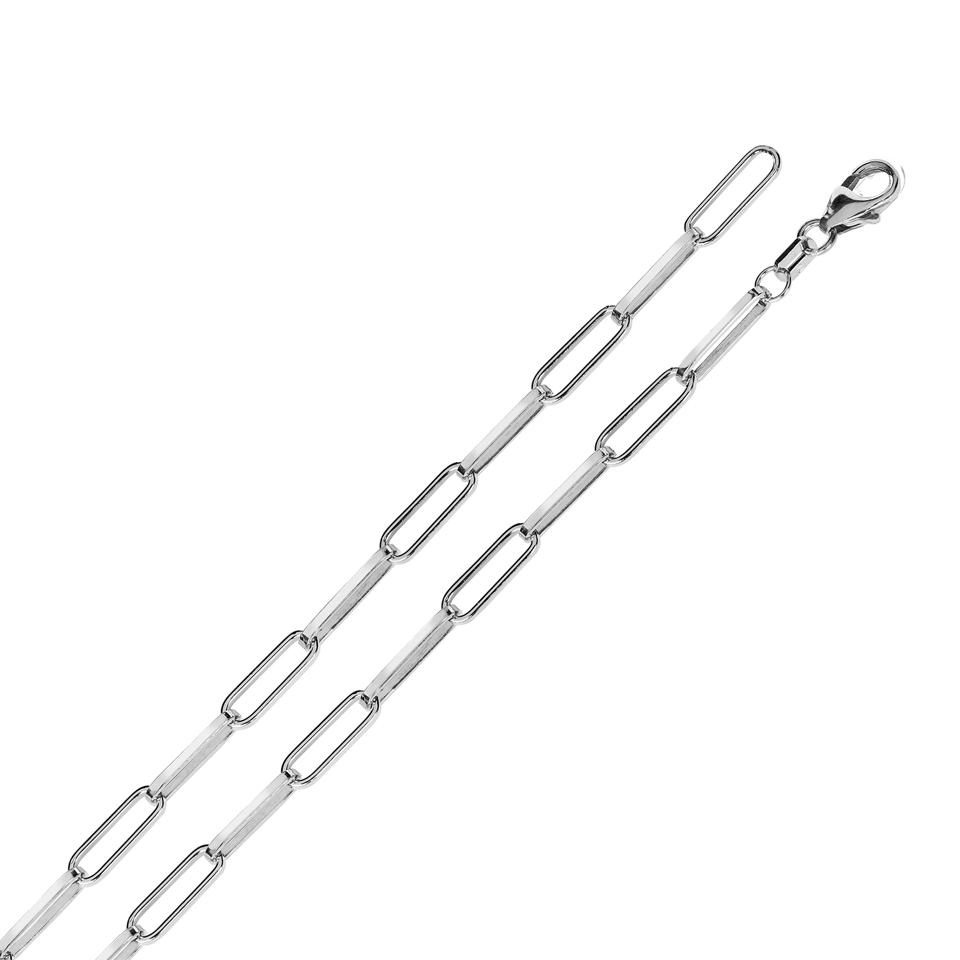Paperclipkette, 925 Ag, 3,00 mm, 50 cm - 1 Stück Paperclipkette, 925 Ag, 3,00 mm, 50 cm - 1 Stück