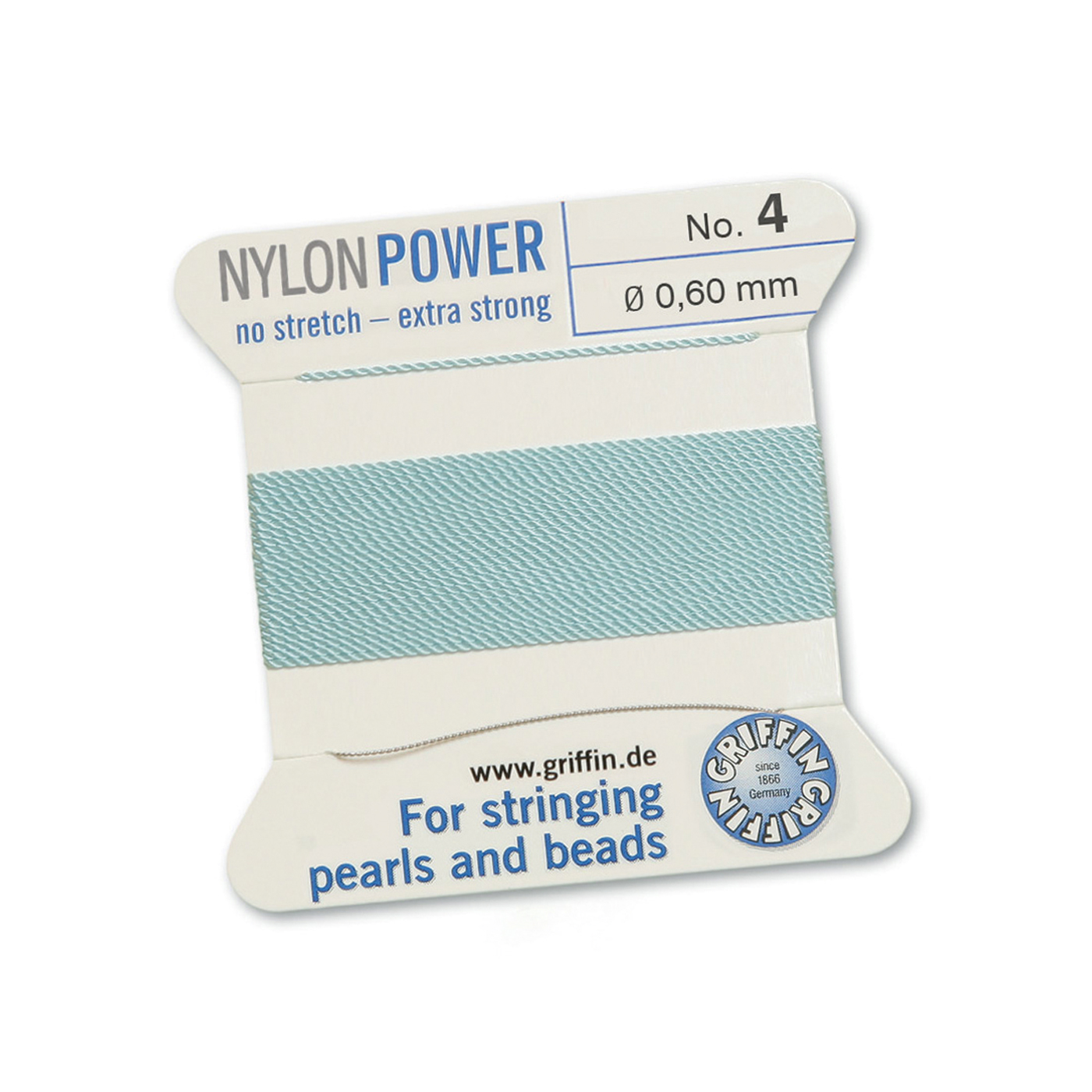 Bead Cord NylonPower Perlseide, türkis, Nr. 4 - 2 m