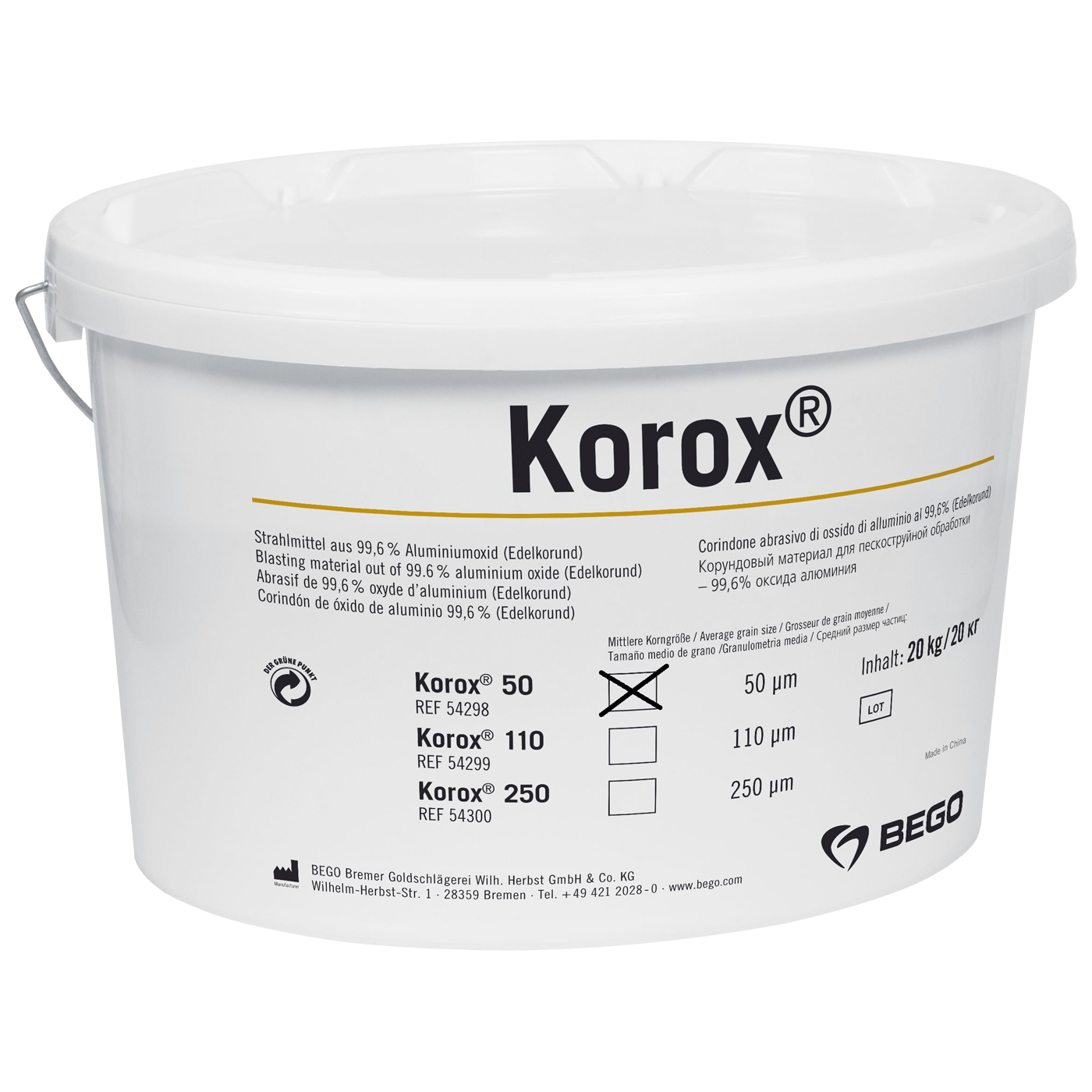 Bego Korox Edelkorund, 50 µm - 20 kg