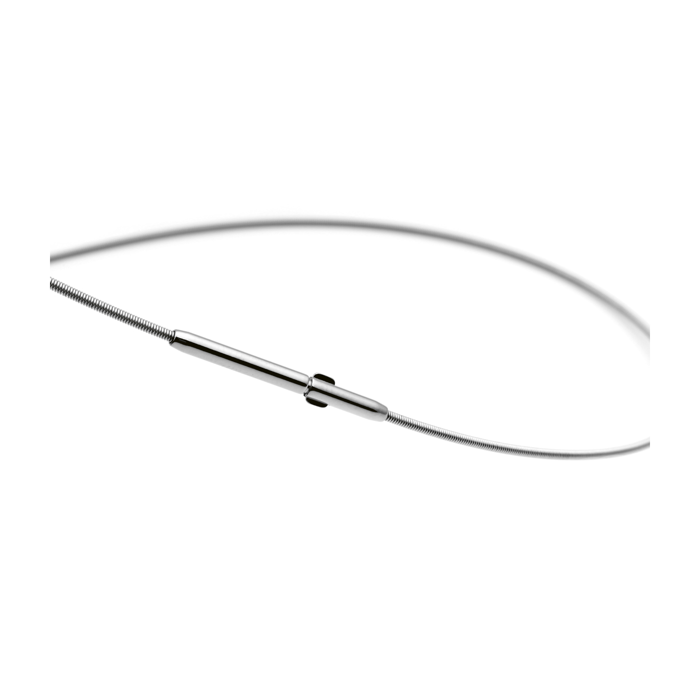 Spiral Necklace, 925Ag, ø 0.5 mm, Clip Closure, 42 cm - 1 piece