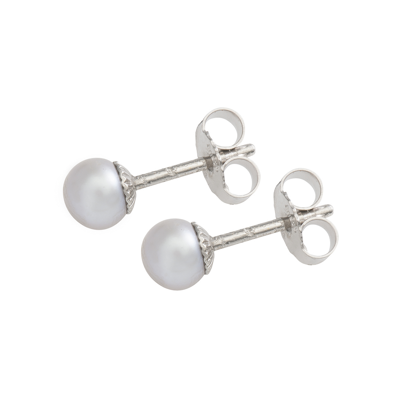 Earrings Freshwater Pearls Silver, 925Ag, Pearl-ø 5-6 mm - 1 pair