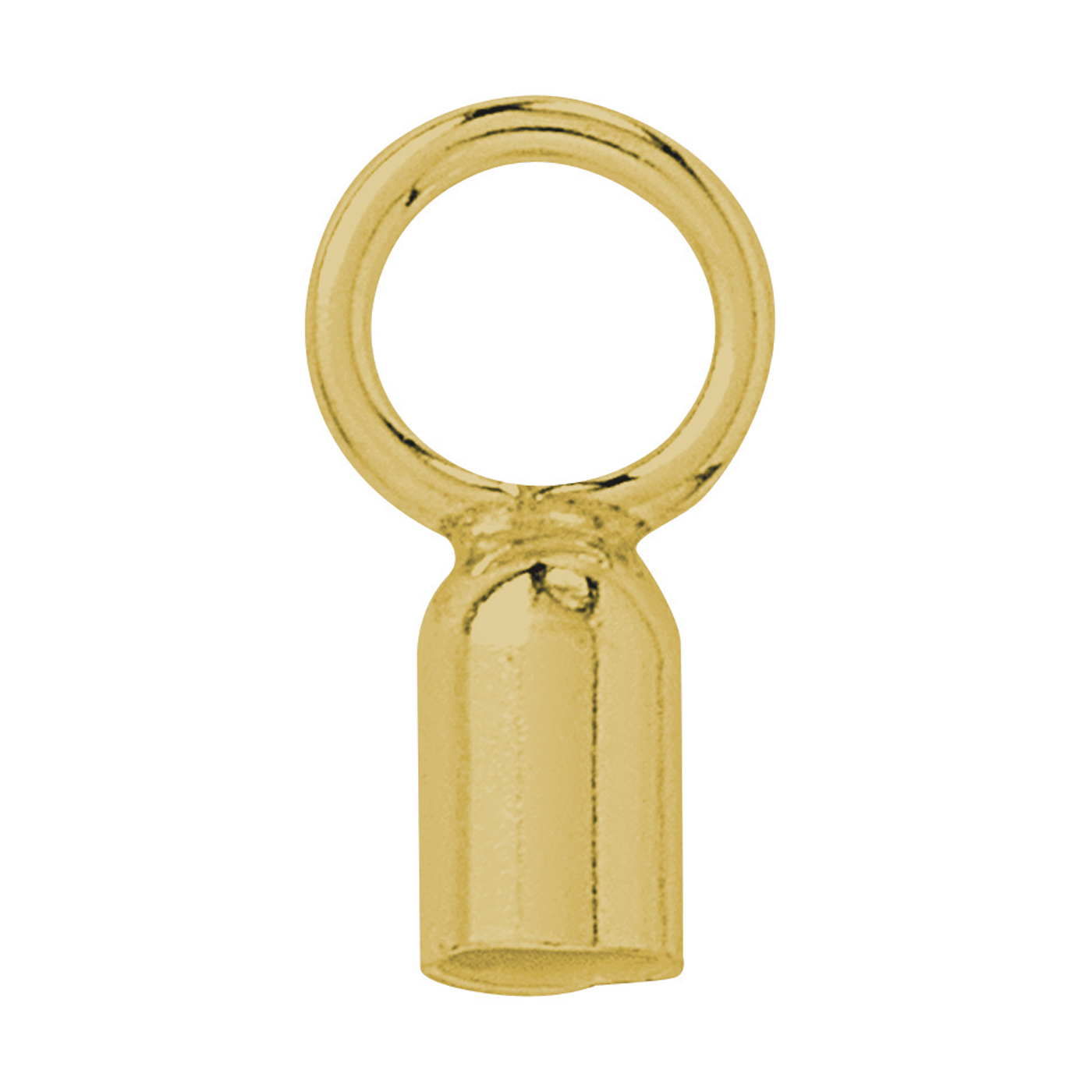 End Cap, Cylinder, Rolled Gold, ø 2 mm, Large Lug - 1 piece