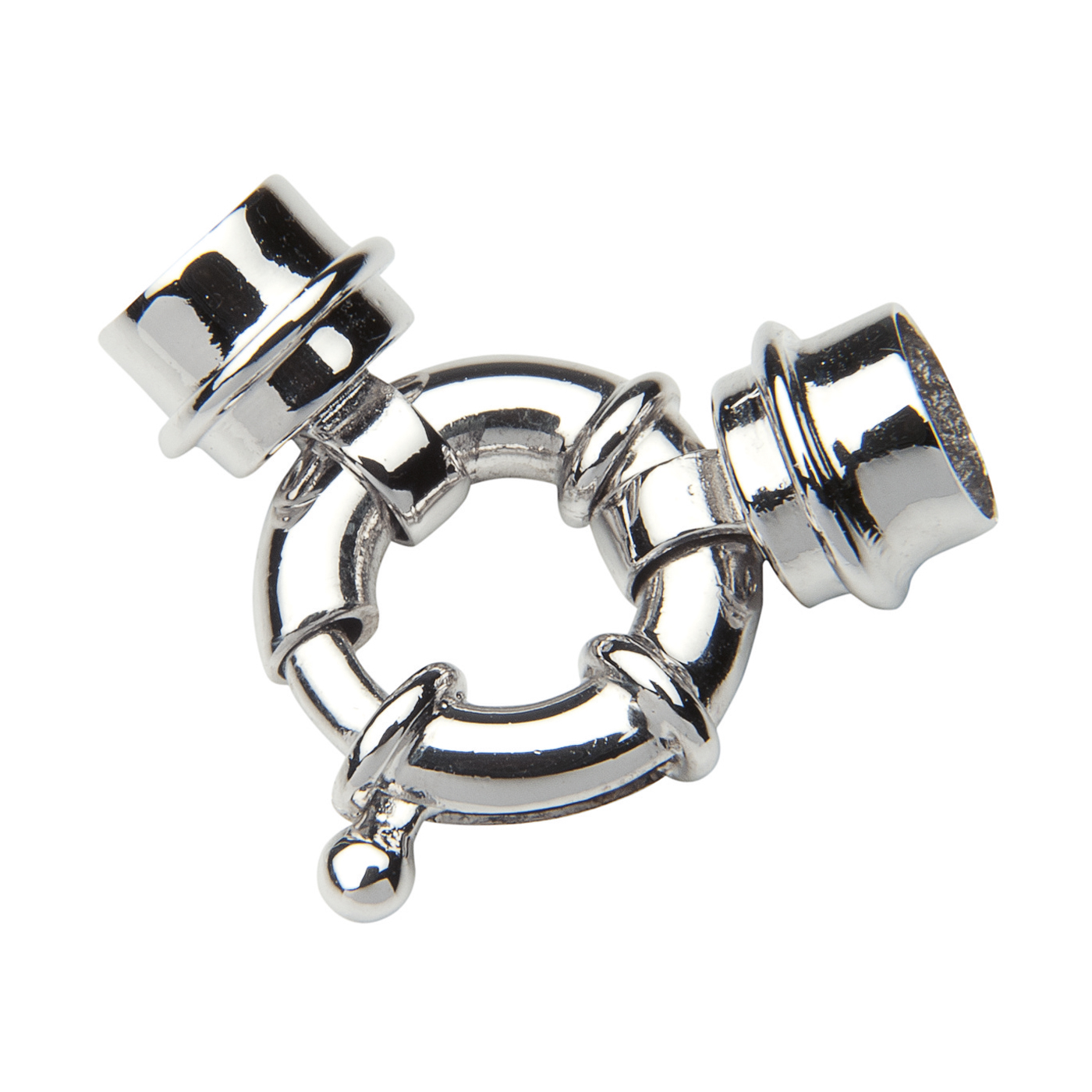 Federring, 925 Ag, ø 14 mm, mit Endkappen - 1 Stück Federring, 925 Ag, ø 14 mm, mit Endkappen - 1 Stück