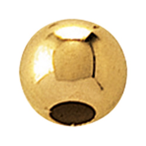 2-Hole Ball, 585G Polished, ø 2.5 mm - 1 piece