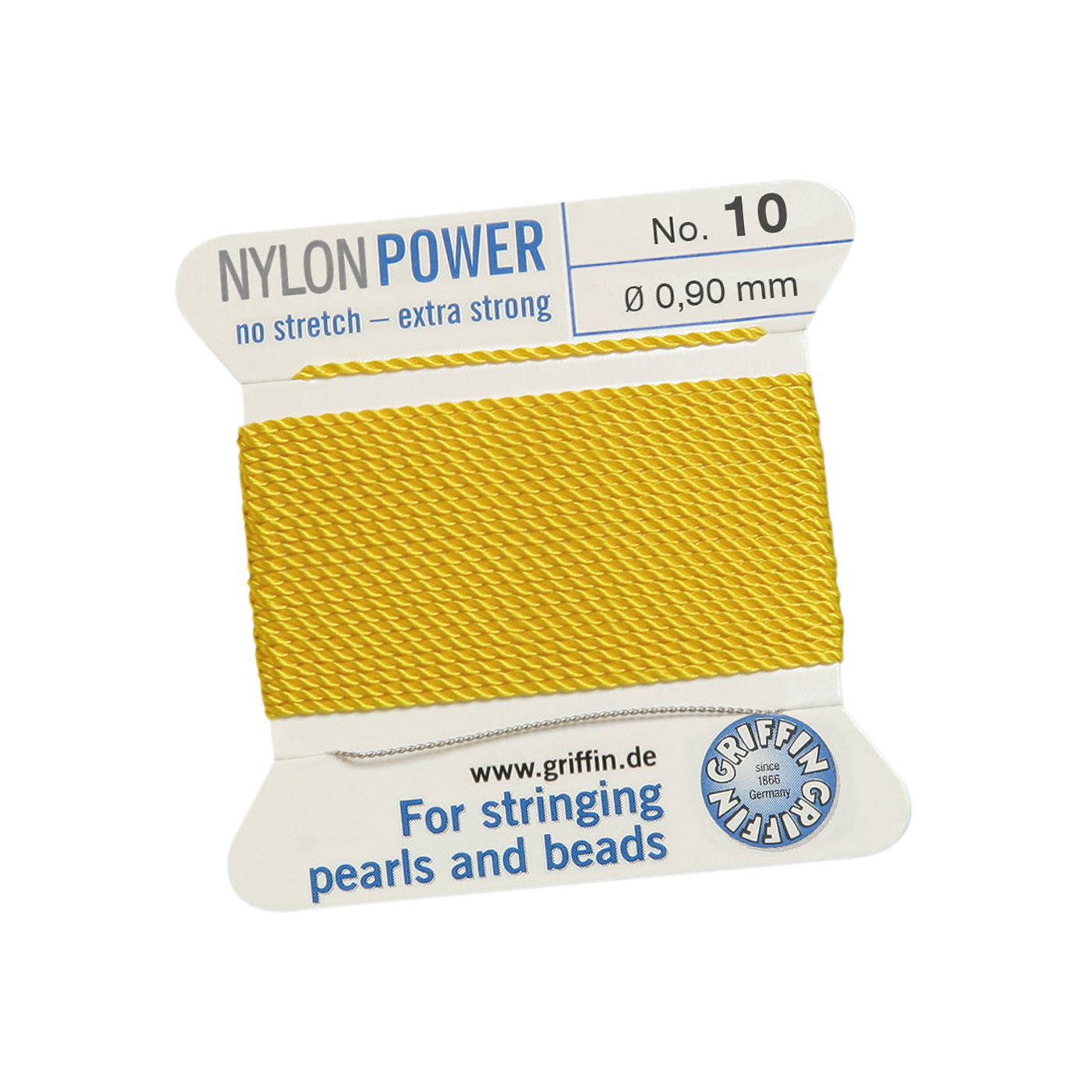 Bead Cord NylonPower, Light Yellow, No. 10 - 2 m