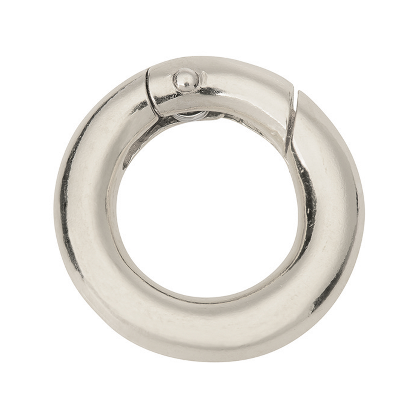 Ring Clasp, 585WG, 12 x 2.5 mm, with Spring - 1 piece