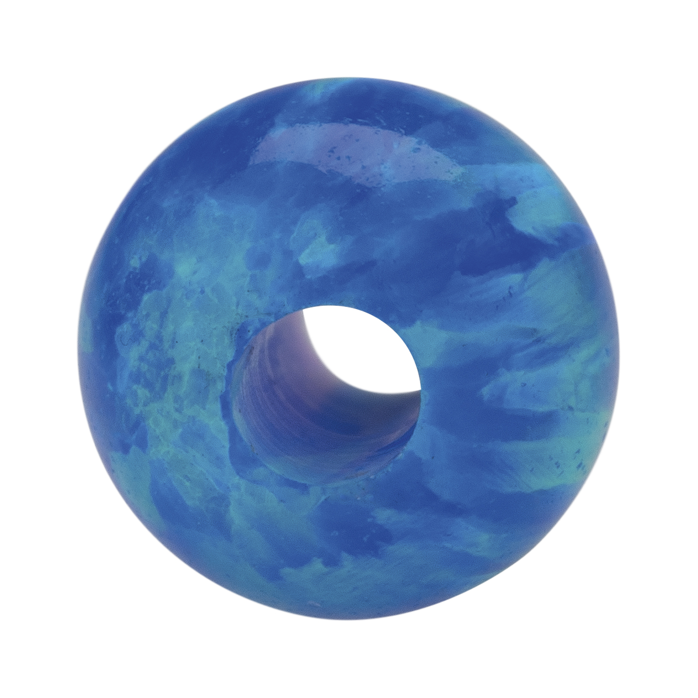 Opal-Imitation, Kugel, blau, ø 6 mm, durchbohrt - 1 Stück