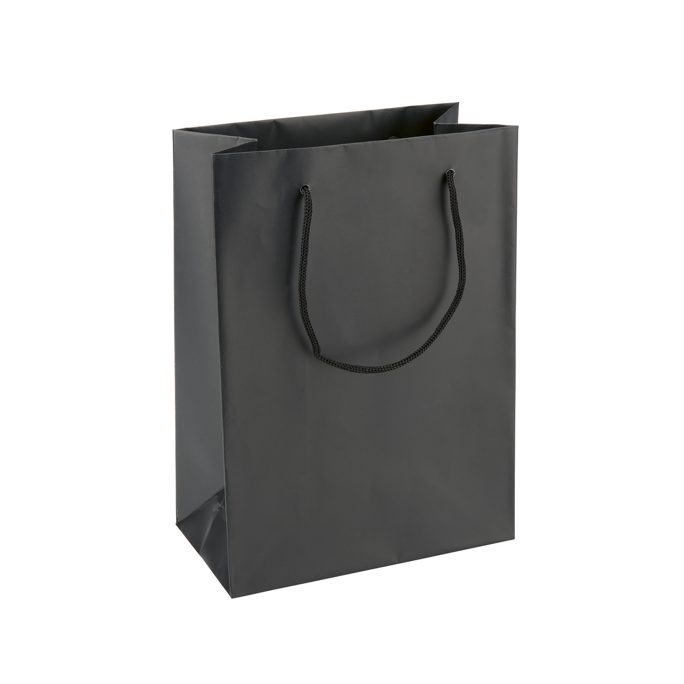 Tragetasche, schwarz, 250 x 180 x 100 mm, aus Kraftpapier - 1 Stück