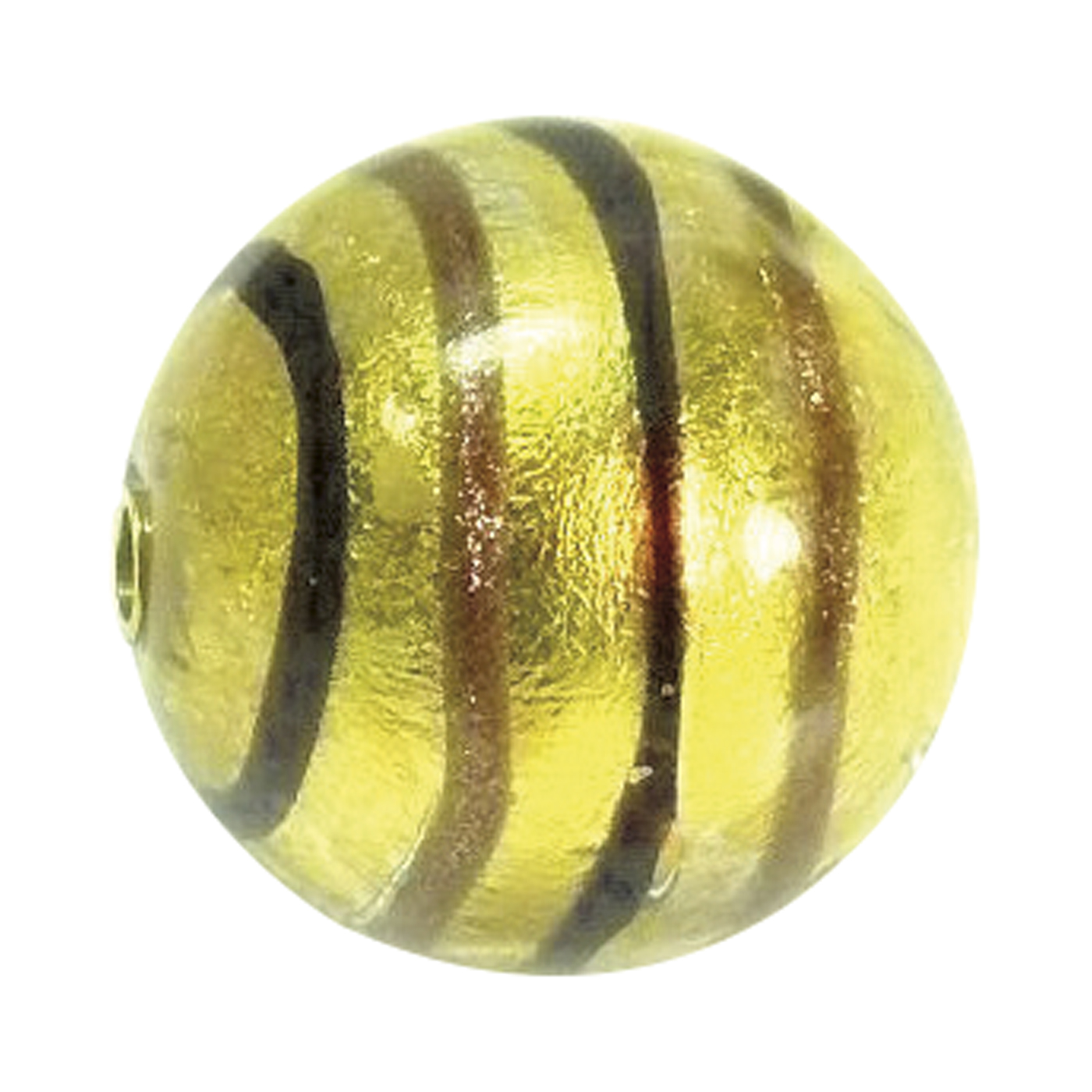 Wechselschließe, Muranoglas, Kugel, terra Gold, ø 12 mm - 1 Stück