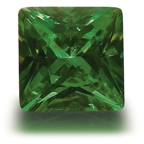 Zirconia, Carré, Emerald Green, Faceted, 2.00 x 2.00 mm - 5 pieces