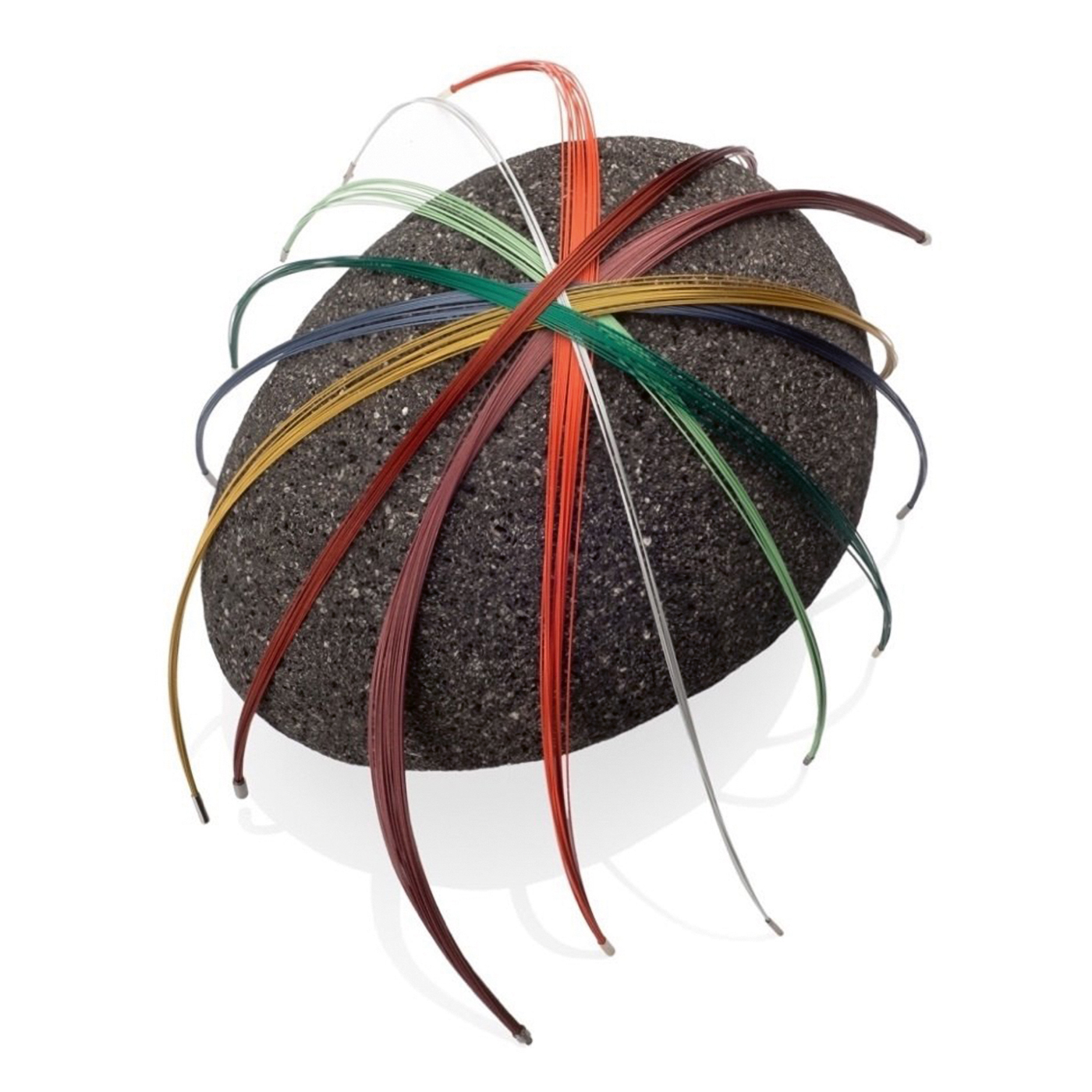 Seilcollier "Colour Cable", ES, schwarz, 12-reihig, 45 cm - 1 Stück