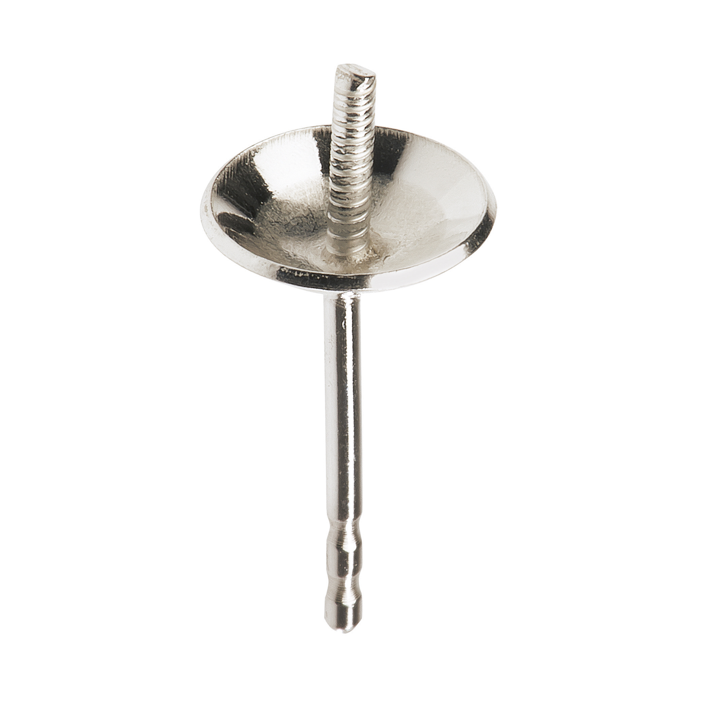 Ear Stud, 585WG, ø 7 mm, with Pearl Cup Smooth - 1 piece