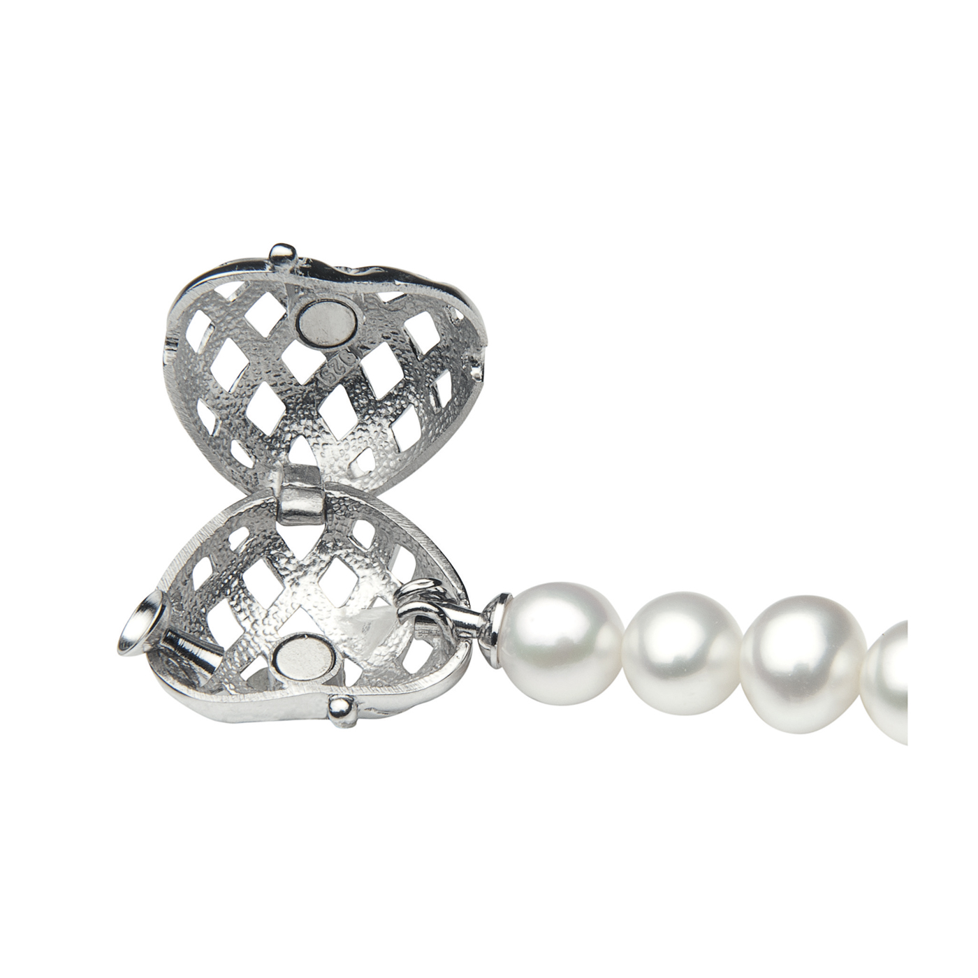 Front Fastening Clasp, Heart, 925Ag, 13.2 x 19.4 mm - 1 piece Front Fastening Clasp, Heart, 925Ag, 13.2 x 19.4 mm - 1 piece