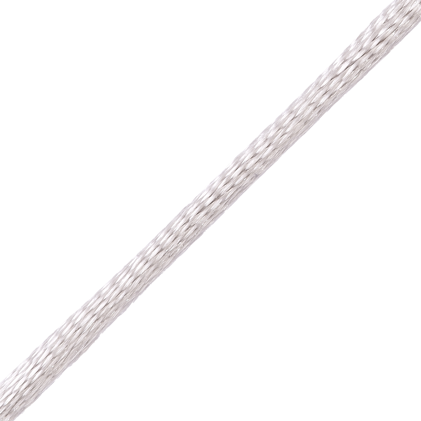 Satinband, 42 cm, ø 2 mm, silber, mit Karabiner 925 Ag rhod. - 42 cm