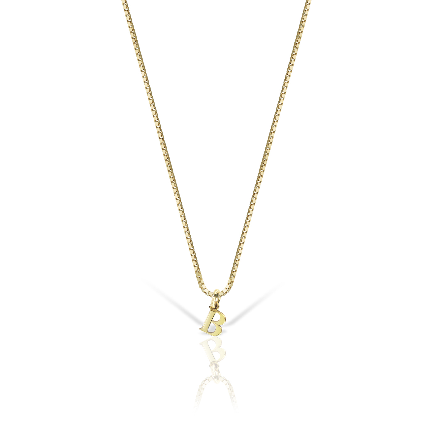 Buchstabe B, 925 Ag vergoldet, 7 mm, mit Öse - 1 Stück