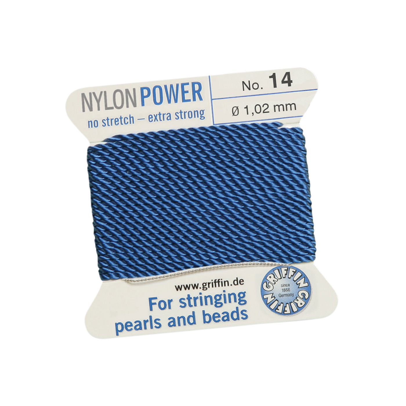 Bead Cord NylonPower Perlseide, blau, Nr. 14 - 2 m