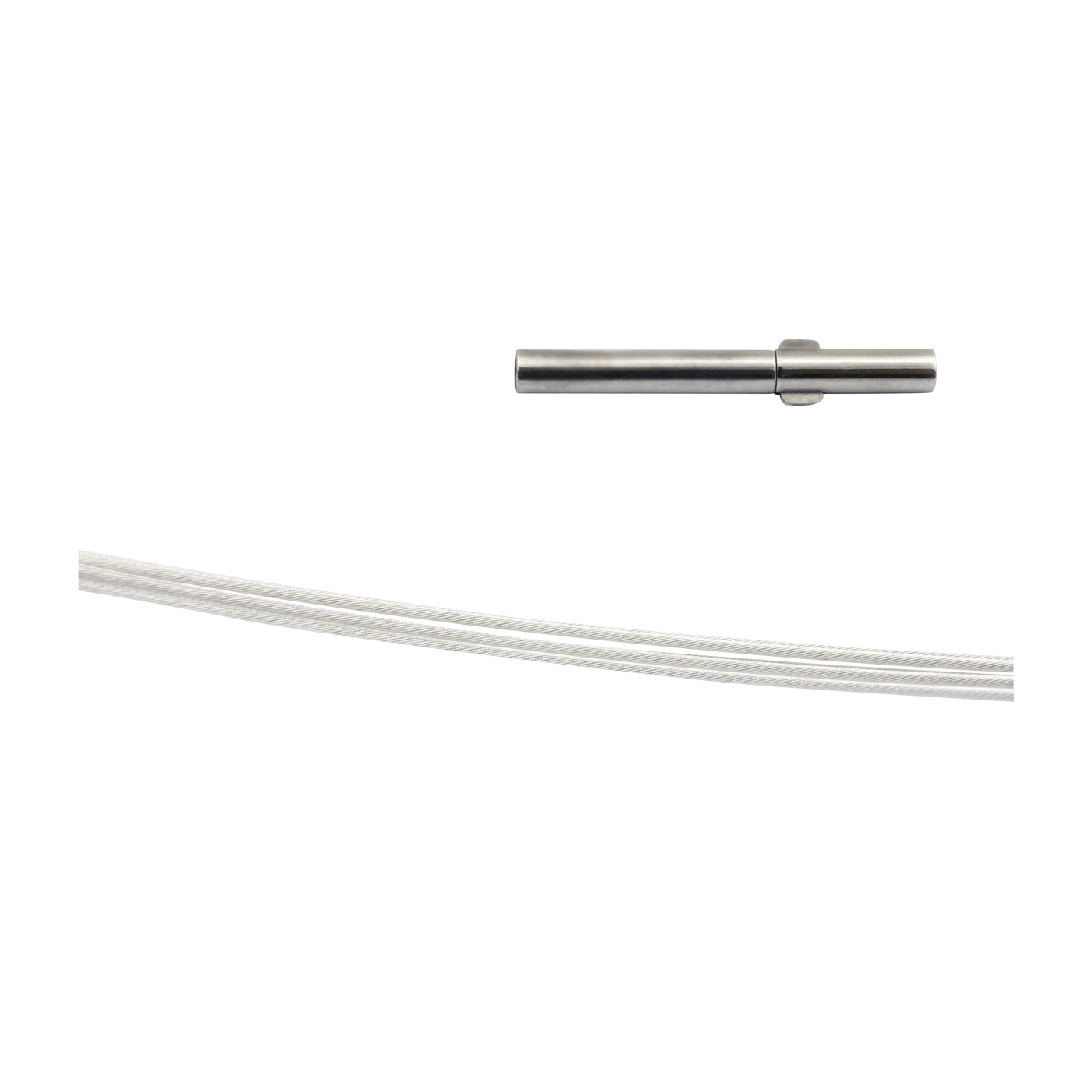 Seilcollier "Plus Cable", ES versilbert, 5-reihig, 42 cm - 1 Stück