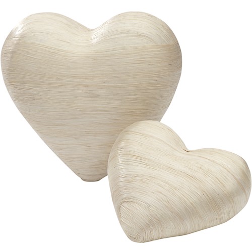 Decoration Hearts, Natural Light, 160 mm - 3 pieces Decoration Hearts, Natural Light, 160 mm - 3 pieces